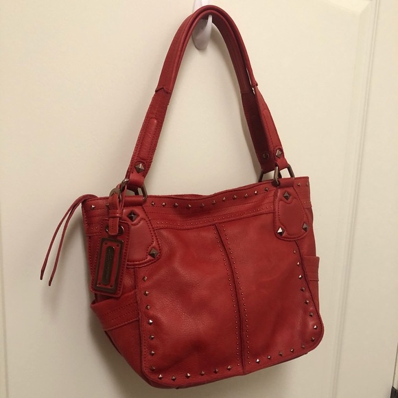 B Makowsky Red Leather ZIP Closure Bag - Picture 16 of 16